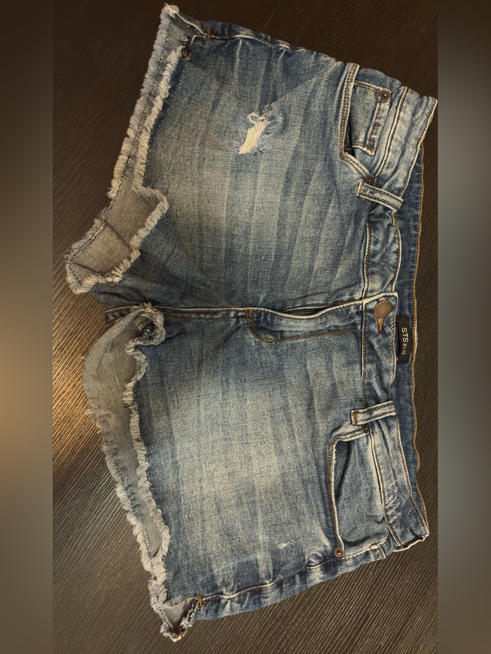 STS Blue Frayed High-Rise Light Blue Denim Jeans